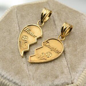10K Mother Daughter Shareable Heart Pendant